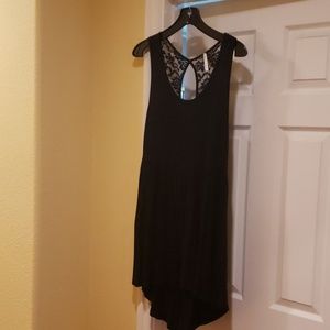 Black sheer lace midi dress
